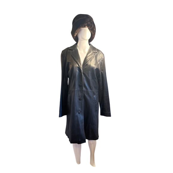Juliet Michelle by Adler Women’s Medium Genuine Leather Black Coat Jacket - Picture 1 of 10